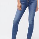 J.Crew  High Rise Button Fly Raw Hem Skinny Jean Medium Blue Wash Denim Size 28 Photo 0