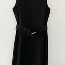 Calvin Klein Belted Midi Dress Black Size 12 Photo 4