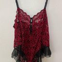 Lane Bryant  Intimates red black lace ruffle Teddy bodysuit lingerie 2X Photo 7