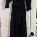 Amazon Zesica Off Shoulder Long Sleeve Side Slit Black Maxi Dress Photo 3