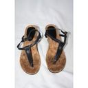 Ralph Lauren Lauren  Women's Jeannie Wedges Sandals Open Toe Black Logo 6.5 Photo 4