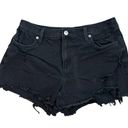 Aerie  Distressed Denim Cut Off Shorts Black Size Medium Photo 0