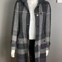 Burberry  long trench coat women's size 6 plaid wool belted gray winter Photo 13