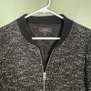 J.Crew  Full Zip Boucle Bomber Jacket black white size 6 Photo 4