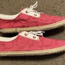 Sanuk NWOB New  Red Canvas Rope Lace-Up Casual Flats Size 9 Photo 0