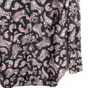 Garnet Hill  Size 00 Button Down Blouse Top Paisley Black Pink Collar Cotton 614 Photo 5