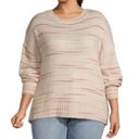 a.n.a Women’s New  ivory watercolor stripe oversized soft knit sweater size 3x Photo 0