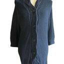 Calvin Klein Jeans  Black Long Cardigan Knitted Button Up Size M Photo 4