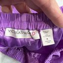 Victoria's Secret Victoria’s Secret Purple Matte Satin Long Sleeve Shorts Pajama Set Photo 7