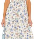 Heartloom Floral Prairie Dress Smocked Tiered Cottagecore White Cream Blue Green M Photo 0