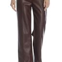 7 For All Mankind  Vegan Leather High Waisted Brown Wide Leg Pants Trousers Photo 0