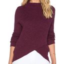 Free People  Mock Neck Wrap Boho Sweater Plum Small Photo 1