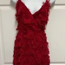 Boohoo Red Feature Textured Wrap Detail Dress Photo 0