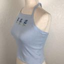 Vintage Y2K Jamie Scott blue embroidered boho retro crop halter top S Photo 1