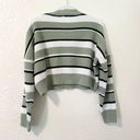 Princess Polly Alton Striped Oversized Cropped Knit Sweater in Sage Green Photo 2