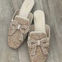 Amazon Rose Gold Pearl Bow Mules  Photo 0