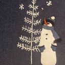 Croft & Barrow  Blue Ugly CHRISTMAS‎ Zip Cardigan Vintage XL Snowmen Holiday Photo 4