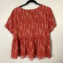 Krass&co Naturals D&C  Naturals Printed Linen Blend Peplum Blouse Tie Dye Size XS Photo 6