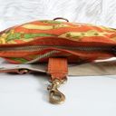 Miu Miu Vintage  Orange Buckled Patterned Canvas Leather Shoulder Bag Photo 4