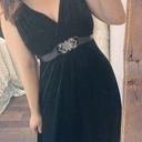 Scarlett  Nite black crushed velvet dress with embellished belt size 14 Photo 1