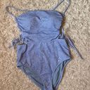 Aerie Pique Printed Lace Up Bandeau One Piece Swimsuit Photo 1