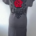 Rock & Roll Cowgirl Embroidered Rose Knee Length Dress Size Large Photo 1