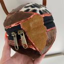 Y2K 90's Vibes Handmade Coconut Animal Print Patchwork Crossbody Purse Brown Photo 8