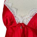 Linea Donatella NWOT Womens Red Satin Lace Camisole Top & Bottom Lingerie Set V-Neck Size Small Photo 3