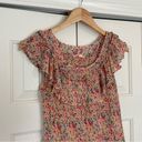 Rebecca Taylor  Margo Ruffle Top Sz 10 Silk Blend Pink Printed Photo 4