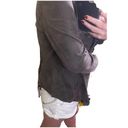 Elan  Women's Brown Faux Leather Jacket Drape Collar Wrap Jacket Size Medium Photo 5