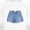 Abercrombie & Fitch Abercrombie Curve Love High Rise 90s Cutoff Denim Shorts Photo 5