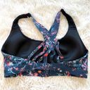 Sweaty Betty  Circuit Zip-up Sports Bra In Blue Mystical Floral Print Size M Photo 2