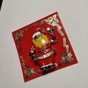 Christmas Santa Claus Martini Glass Holiday Cheer Gold Tone Brooch Pin NWT Photo 0