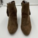 American Eagle  Womens Sz 9 Brown Faux Suede Chunky Heel Ankle Boots Photo 1