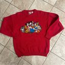 INC Mickey, . Vintage 1990 Cotton Red Mickey Mouse Friends Sweater Size XL unisex Photo 1