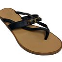 Salvatore Ferragamo  Black Leather Thong Sandals Bow Photo 0