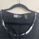 Oleg Cassini Linen Blend Black and White Floral Trim Sleeveless Top Photo 1