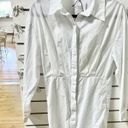 Showpo NWT . Rachana Lace Up Back Longline Shirt Dress White Women's Size US 2 Photo 2