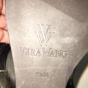 Vera Wang  JAMAYA pewter leather wedges sandals Photo 5