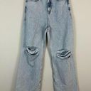 ZARA  | Light Wash Distressed Wide Leg Jeans Size 8 Women's Photo 0