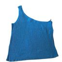 Ava & Viv  shirt sleeveless one shoulder knit rubbed‎ blue 4x stretch NEW Photo 0