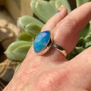 Aura Marine Blue  Druzy Solid Sterling Silver Ring 8.5 Photo 7