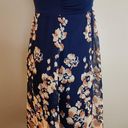 Forever 21 Blue/Orange Floral Strapless Dress, Women's M Photo 7