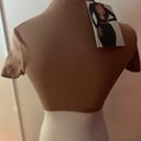 Naked Wardrobe NWT dark beige body con Cropped Top Sz XS Photo 2