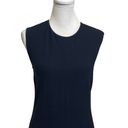 Vince  Ribbed Pencil Dress Navy Fitted Sleeveless Knit Crew Neck Sheath Size M Photo 3