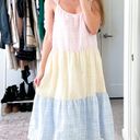 By the River Pastel Colorblock Tiered Midi Dress Photo 3