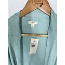 J. Jill Woven Silk Shawl Cardigan Sweater Large L Aquamarine Striped Trim Photo 2