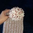 Handmade Chunky Soft Pink and White Beanie With Pompom Warm Hat Wool Knit Cap  Photo 8