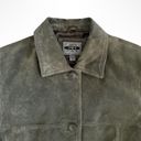 Bernardo  Collection Women's Green Leather Suede Button Down Jacket Coat Photo 6