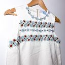 Draper James  Embellished Floral Beaded White Sleeveless Tank Top Photo 2